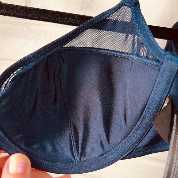 NWT Soma Sensual Front Close Lined Underwire Racerback Demi Bra 34 C Navy #0449 - Picture 4 of 13